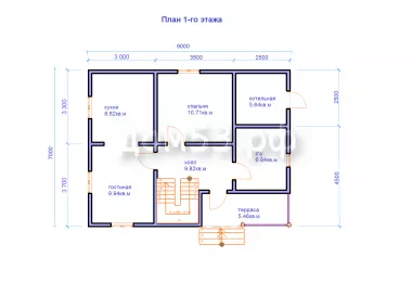 План 1-го этажа дома Д-106