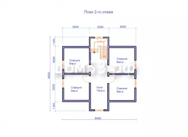 План 2-го этажа дома Д-100