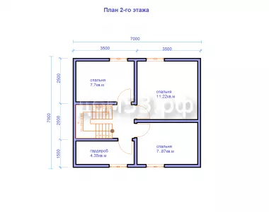 План 2-го этажа дома Д-107